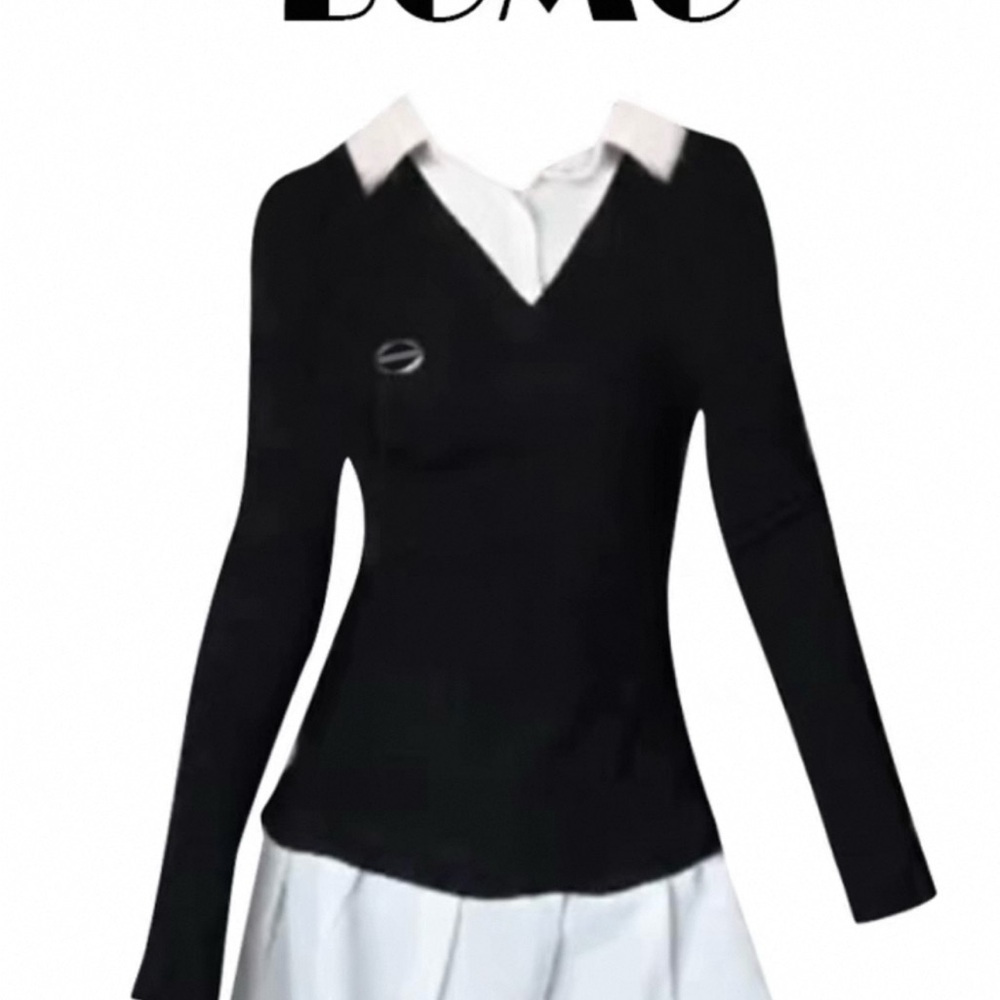 Hot girl fashion Black Long Sleeve dress